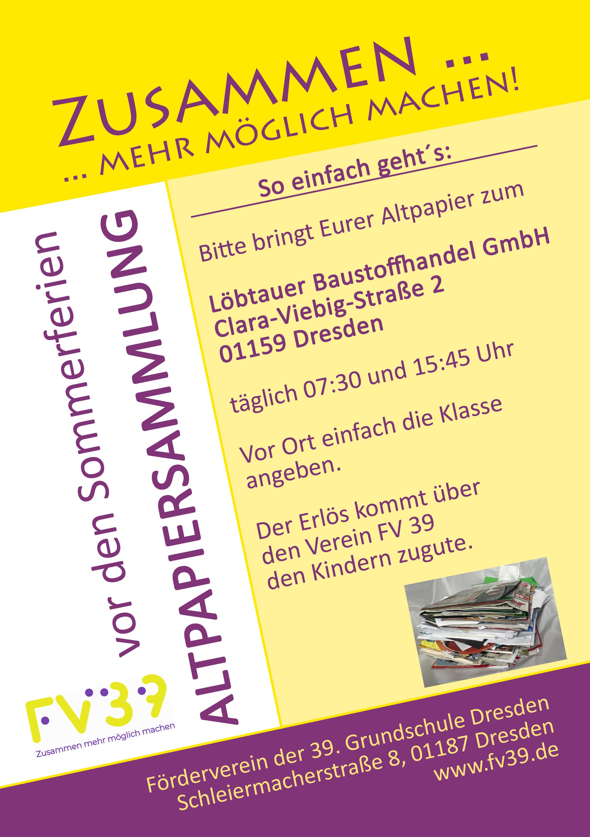 FV39_Altpapiersammlung_AushangVorSommer